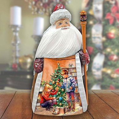 Cherished Moments Santa Wood Carved Figurine By G. Debrekht - Nativity Holiday Decor