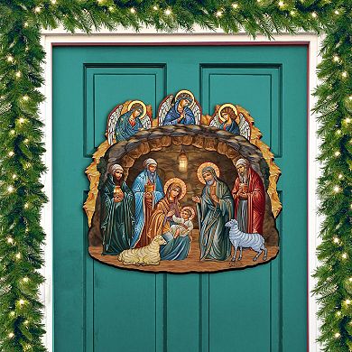 Orthodox Nativity Scene Holiday Door Decor by G. Debrekht - Nativity Holiday Decor