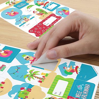 Big Dot Of Happiness Tropical Christmas Beach Santa Gift Tag Labels To And From 120 Stickers