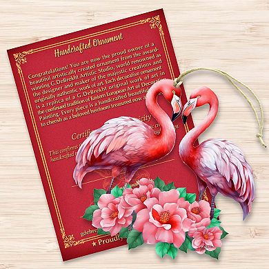 Flamingos Love Wooden Holiday Ornaments by G. DeBrekht - Love Kids Family Decor