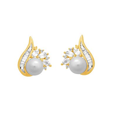 14k Gold Over Sterling Freshwater Cultured Pearl Drop Earrings