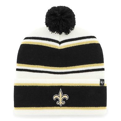 Youth '47 White New Orleans Saints Stripling Cuffed Knit Hat with Pom
