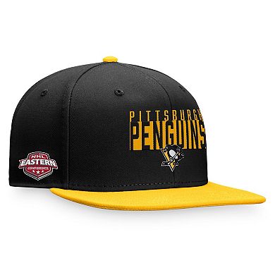Men's Fanatics Branded Black/Gold Pittsburgh Penguins Fundamental Colorblocked Snapback Hat