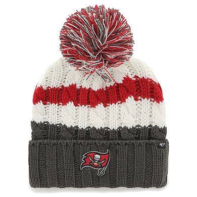 Women's '47 White Tampa Bay Buccaneers Ashfield Cuffed Knit Hat with Pom