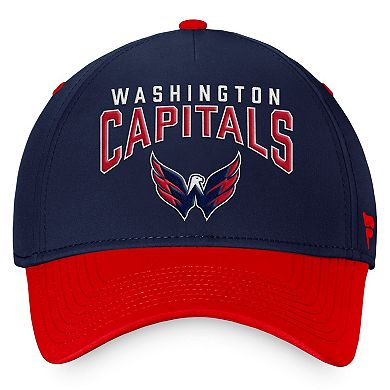 Men's Fanatics Branded Navy/Red Washington Capitals Fundamental 2-Tone Flex Hat