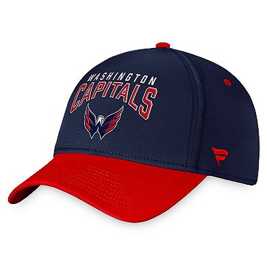 Men's Fanatics Branded Navy/Red Washington Capitals Fundamental 2-Tone Flex Hat