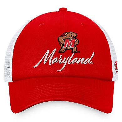 Women's Top of the World Red/White Maryland Terrapins Charm Trucker Adjustable Hat