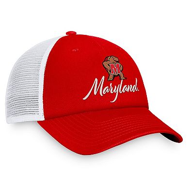 Women's Top of the World Red/White Maryland Terrapins Charm Trucker Adjustable Hat