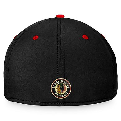 Men's Fanatics Branded Black/Red Chicago Blackhawks Heritage Vintage Flex Hat