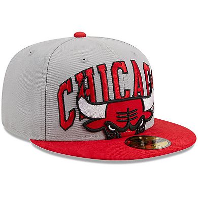 Men's New Era Gray/Red Chicago Bulls Tip-Off Two-Tone 59FIFTY Fitted Hat