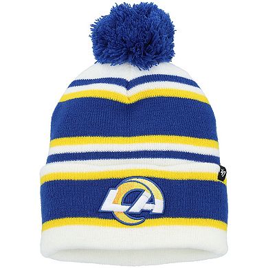 Youth '47 White Los Angeles Rams Stripling Cuffed Knit Hat with Pom