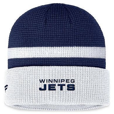 Men's Fanatics Branded  Navy/White Winnipeg Jets Fundamental Cuffed Knit Hat