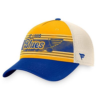 Men's Fanatics Branded Gold/Blue St. Louis Blues Heritage Vintage Trucker Adjustable Hat