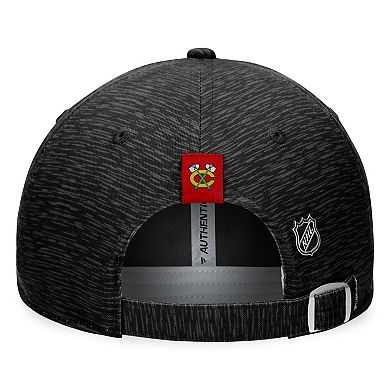 Men's Fanatics Branded  Black Chicago Blackhawks Authentic Pro Road Adjustable Hat