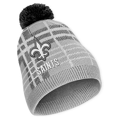 Women's WEAR by Erin Andrews New Orleans Saints Plaid Knit Hat with Pom & Scarf Set