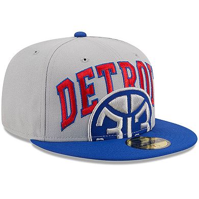 Men's New Era Gray/Blue Detroit Pistons Tip-Off Two-Tone 59FIFTY Fitted Hat