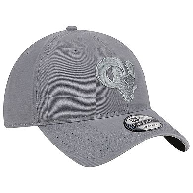 Men's New Era Gray Los Angeles Rams Color Pack 9TWENTY Adjustable Hat