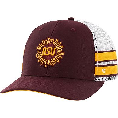 Men's '47 Maroon Arizona State Sun Devils Straight Eight Adjustable Trucker Hat