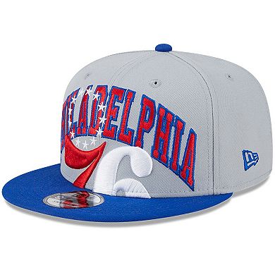 Men's New Era Gray/Royal Philadelphia 76ers Tip-Off Two-Tone 9FIFTY Snapback Hat