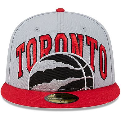 Men's New Era Gray/Red Toronto Raptors Tip-Off Two-Tone 59FIFTY Fitted Hat