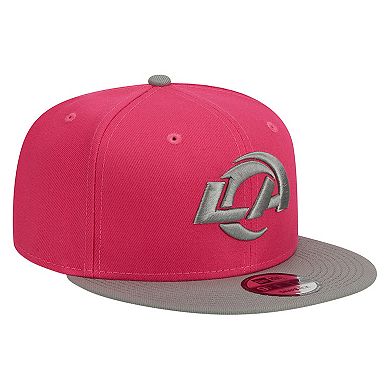 Men's New Era Pink/Gray Los Angeles Rams 2-Tone Color Pack 9FIFTY Snapback Hat