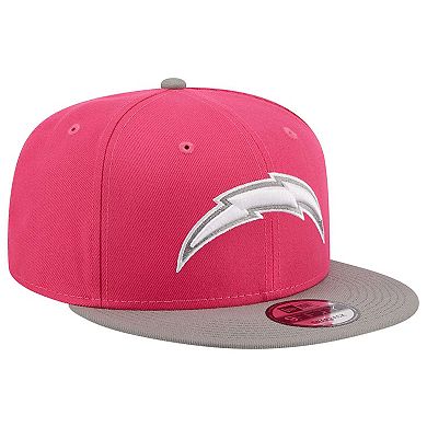 Men's New Era Pink/Gray Los Angeles Chargers 2-Tone Color Pack 9FIFTY Snapback Hat