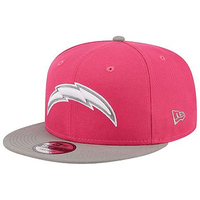 Men's New Era Pink/Gray Los Angeles Chargers 2-Tone Color Pack 9FIFTY Snapback Hat