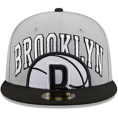 Men's New Era Gray/Black Brooklyn Nets Tip-Off Two-Tone 59FIFTY Fitted Hat