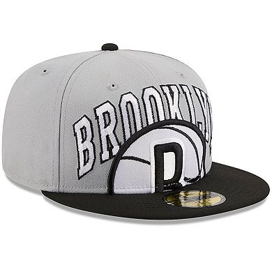 Men's New Era Gray/Black Brooklyn Nets Tip-Off Two-Tone 59FIFTY Fitted Hat