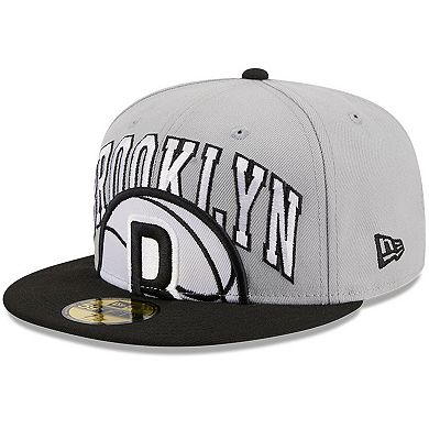 Men's New Era Gray/Black Brooklyn Nets Tip-Off Two-Tone 59FIFTY Fitted Hat