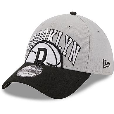 Men's New Era Gray/Black Brooklyn Nets Tip-Off Two-Tone 39THIRTY Flex Hat