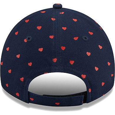 Girls Youth New Era  Navy New England Patriots Hearts 9TWENTY Adjustable Hat