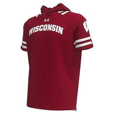 Men's Under Armour Red Wisconsin Badgers Shooter Raglan Hoodie T-Shirt