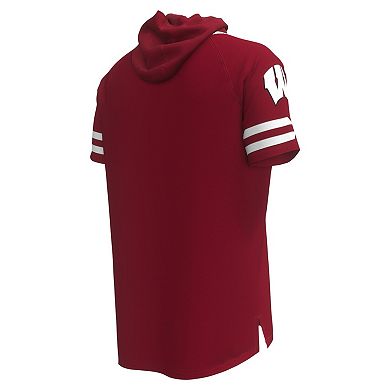 Men's Under Armour Red Wisconsin Badgers Shooter Raglan Hoodie T-Shirt