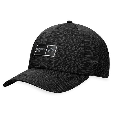Men's Fanatics Branded  Black Minnesota Wild Authentic Pro Road Adjustable Hat