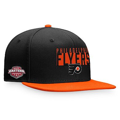 Men's Fanatics Branded Black/Orange Philadelphia Flyers Fundamental Colorblocked Snapback Hat