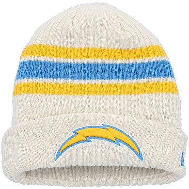 Youth New Era  White Los Angeles Chargers Vintage Cuffed Knit Hat