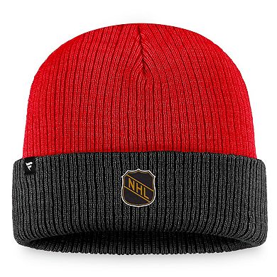 Men's Fanatics Branded  Red/Black Chicago Blackhawks Heritage Vintage Cuffed Knit Hat