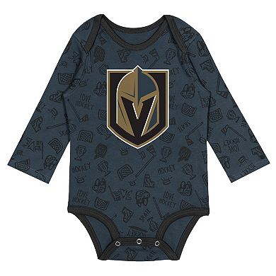 Infant Gray Vegas Golden Knights Dynamic Defender Long Sleeve Bodysuit