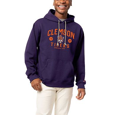 Men's League Collegiate Wear  Purple Clemson Tigers Bendy Arch Essential Pullover Hoodie