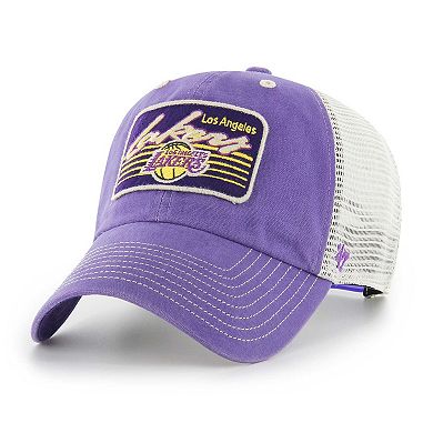 Men's '47 Purple Los Angeles Lakers Five Point Patch Clean Up Adjustable Hat