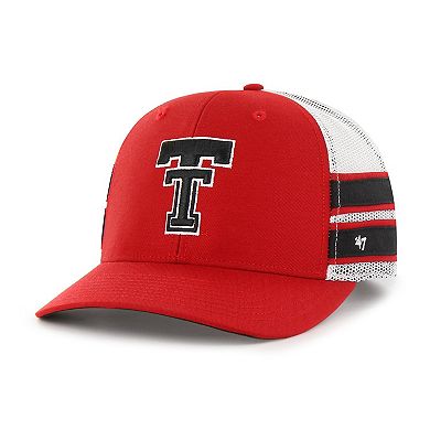 Men's '47 Red Texas Tech Red Raiders Straight Eight Adjustable Trucker Hat