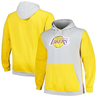 Men's Fanatics Branded Gold/Silver Los Angeles Lakers Big & Tall Primary Arctic Pullover Hoodie