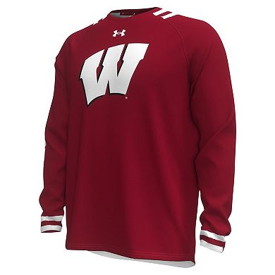 Men's Under Armour Red Wisconsin Badgers Shooter Raglan Long Sleeve T-Shirt