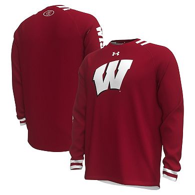Men's Under Armour Red Wisconsin Badgers Shooter Raglan Long Sleeve T-Shirt