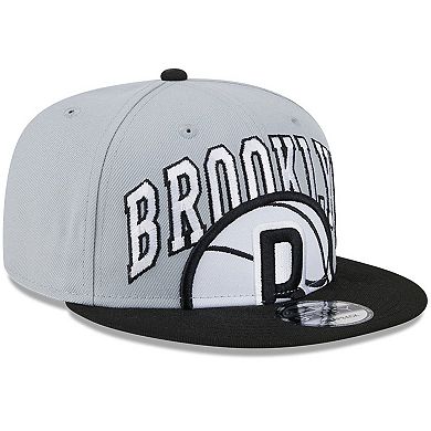 Men's New Era Gray/Black Brooklyn Nets Tip-Off Two-Tone 9FIFTY Snapback Hat