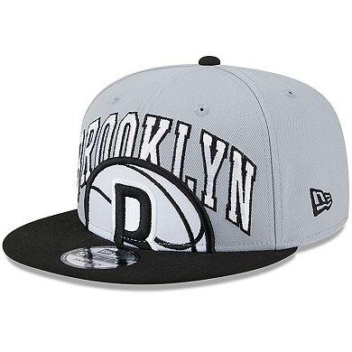 Men's New Era Gray/Black Brooklyn Nets Tip-Off Two-Tone 9FIFTY Snapback Hat