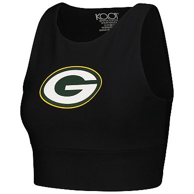 Women's Black Green Bay Packers Leggings & Midi Bra Set