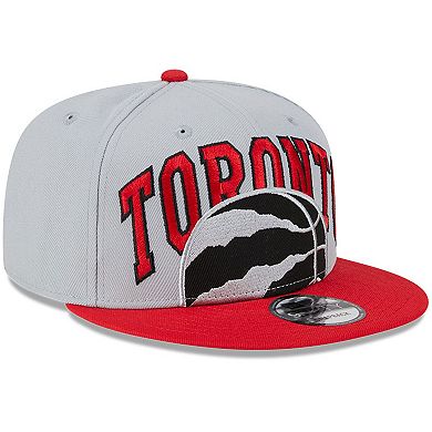 Men's New Era Gray/Red Toronto Raptors Tip-Off Two-Tone 9FIFTY Snapback Hat