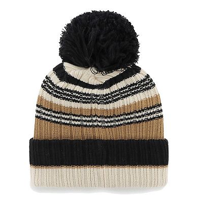 Women's '47 Natural New Orleans Saints Barista Cuffed Knit Hat with Pom